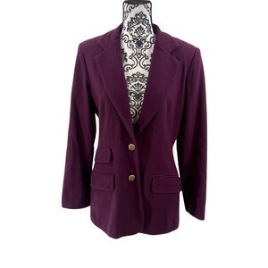 Herman Geist 100% Wool Woolmark Certified Blazer Eggplant Purple Tailored Blazer